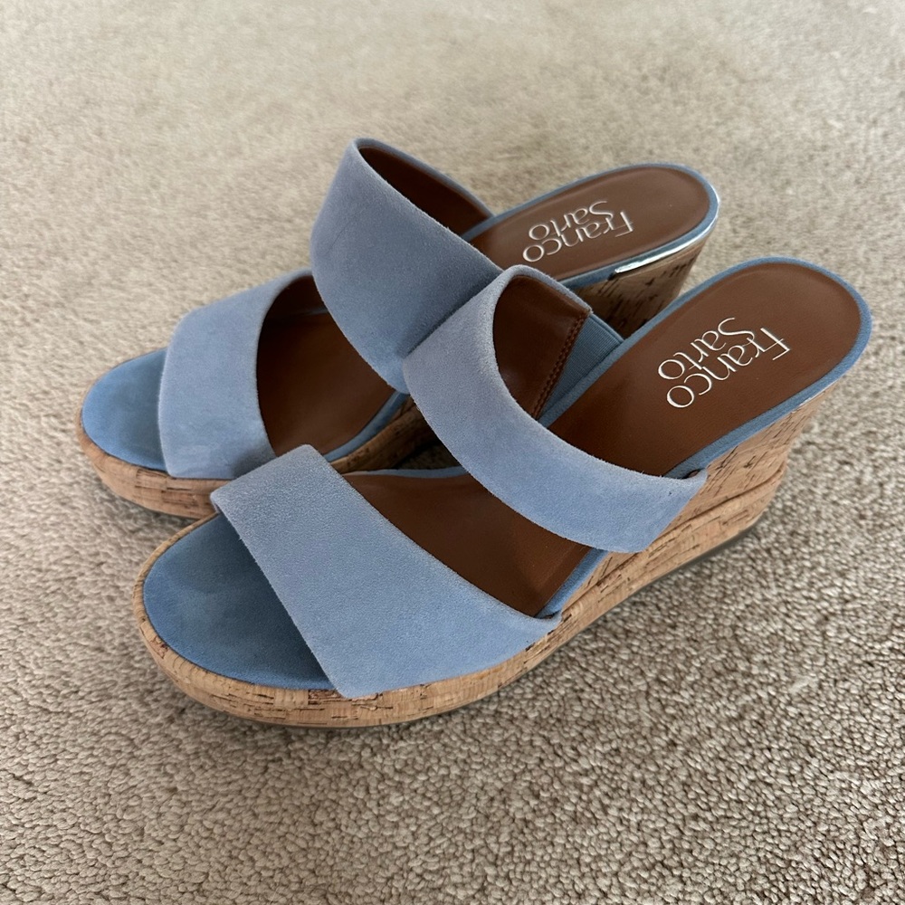 Franco Sarto Blue Wedge Espadrilles